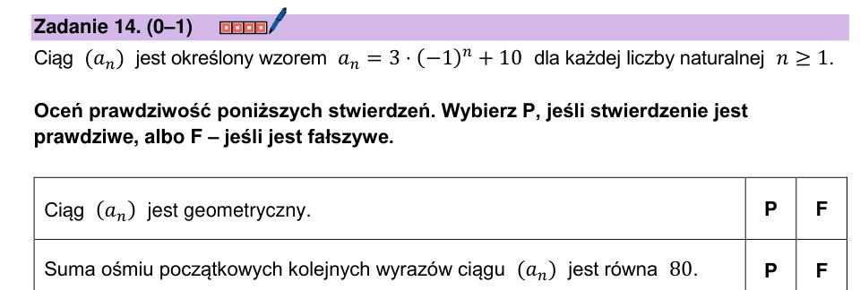 Zadanie 14: Ciąg o wzorze ogólnym - matura matematyka 2025