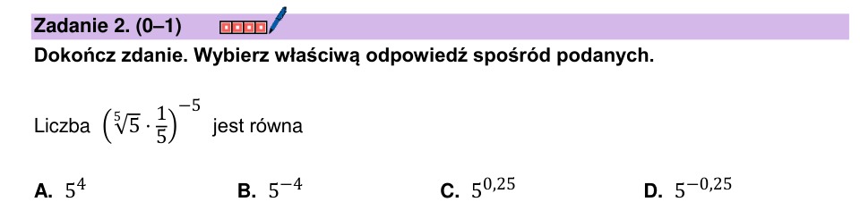 Zadanie 2: Potęga pierwiastka kwadratowego - matura matematyka 2025