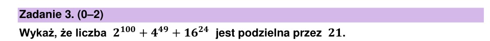 Zadanie 3: Podzielność sumy potęg - matura matematyka 2025