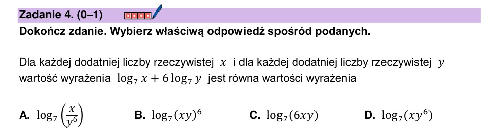 Zadanie 4: Suma logarytmów - matura matematyka 2025