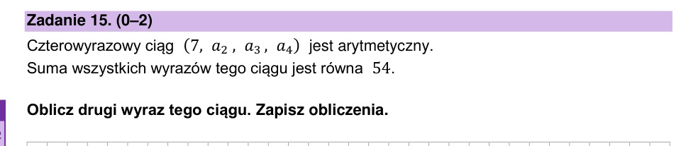 Zadanie 15: Drugi wyraz ciągu arytmetycznego - matura matematyka 2026