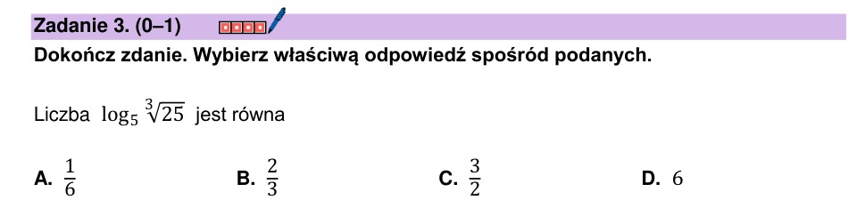 Zadanie 3: Logarytm z pierwiastka - matura matematyka 2026