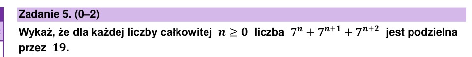 Zadanie 5: Podzielność przez 19 - matura matematyka 2026