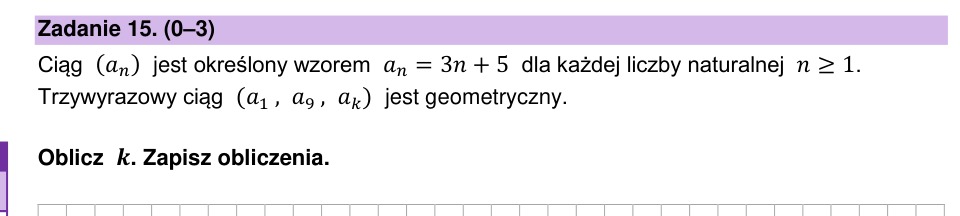Zadanie 15: Wyraz ciągu geometrycznego - matura matematyka 2026