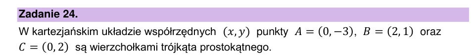 Zadanie 24: Trójkąt w układzie współrzędnych - matura matematyka 2026