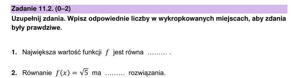 Zadanie 11.2: Największa wartość i rozwiązania - matura matematyka 2026