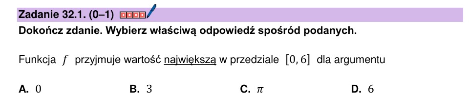 Zadanie 32.1: Argument wartości największej - matura matematyka 2026
