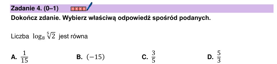 Zadanie 4: Logarytm z pierwiastka - matura matematyka 2026