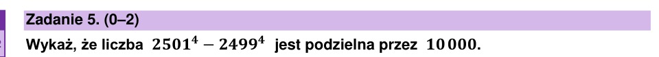 Zadanie 5: Podzielność różnicy potęg - matura matematyka 2026