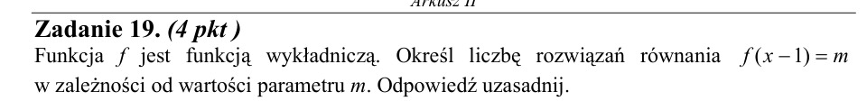 Zadanie 19: Rozwiązania równania wykładniczego - matura matematyka 2003