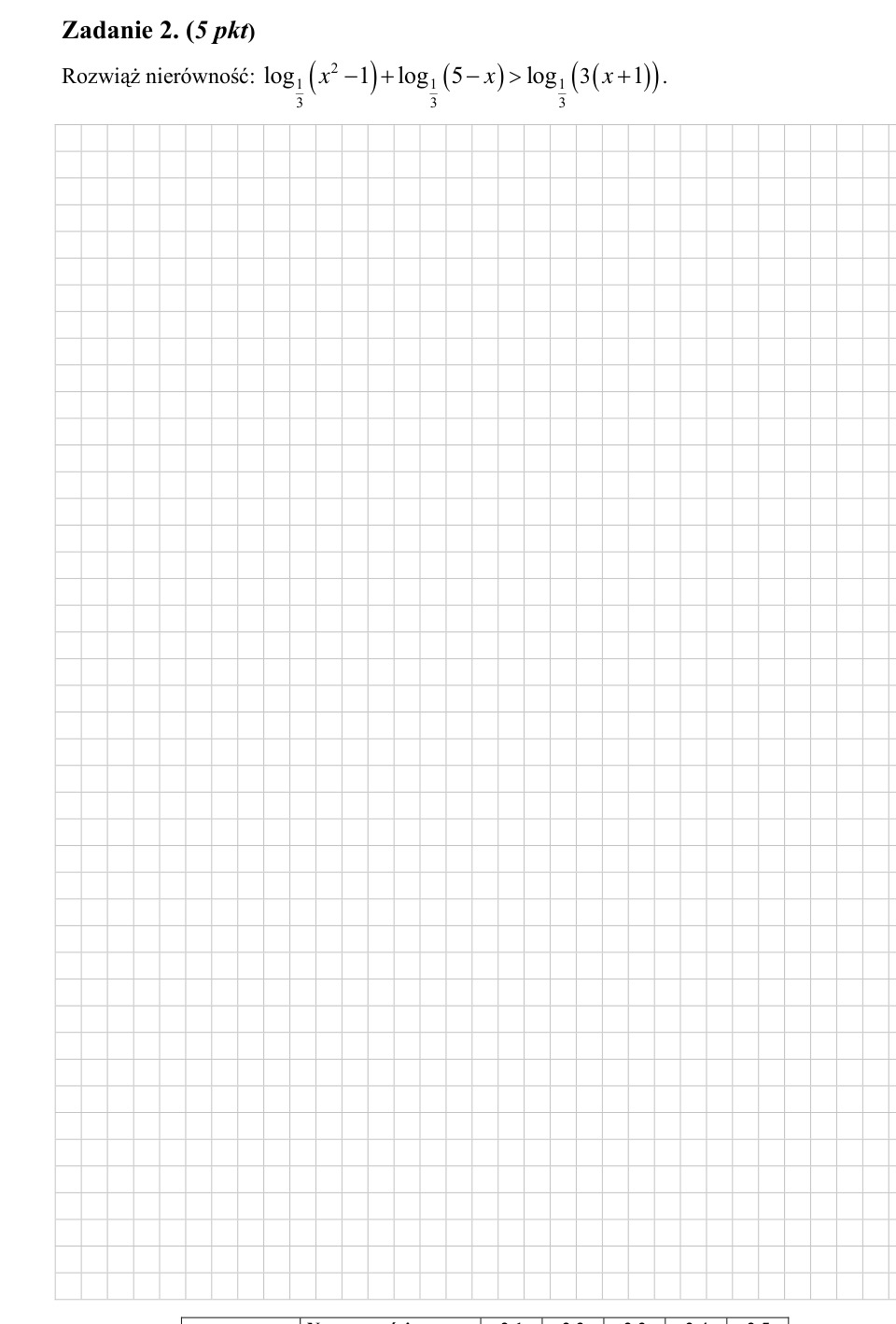 Zadanie 2: Nierówność logarytmiczna - matura matematyka 2007