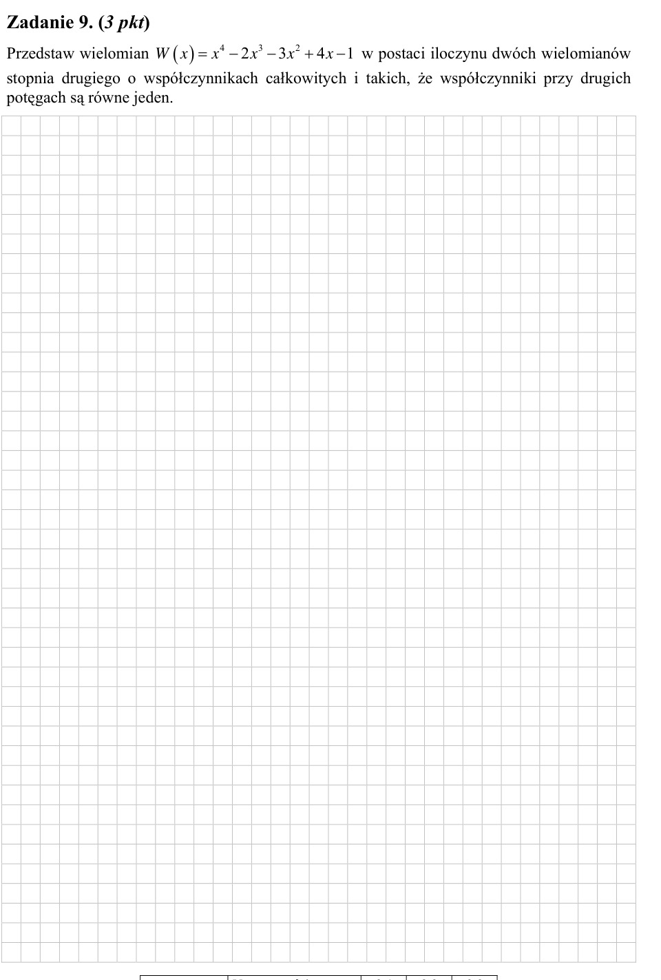 Zadanie 9: Iloczyn wielomianów stopnia drugiego - matura matematyka 2007