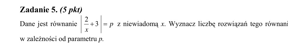 Zadanie 5: Liczba rozwiązań względem parametru - matura matematyka 2008