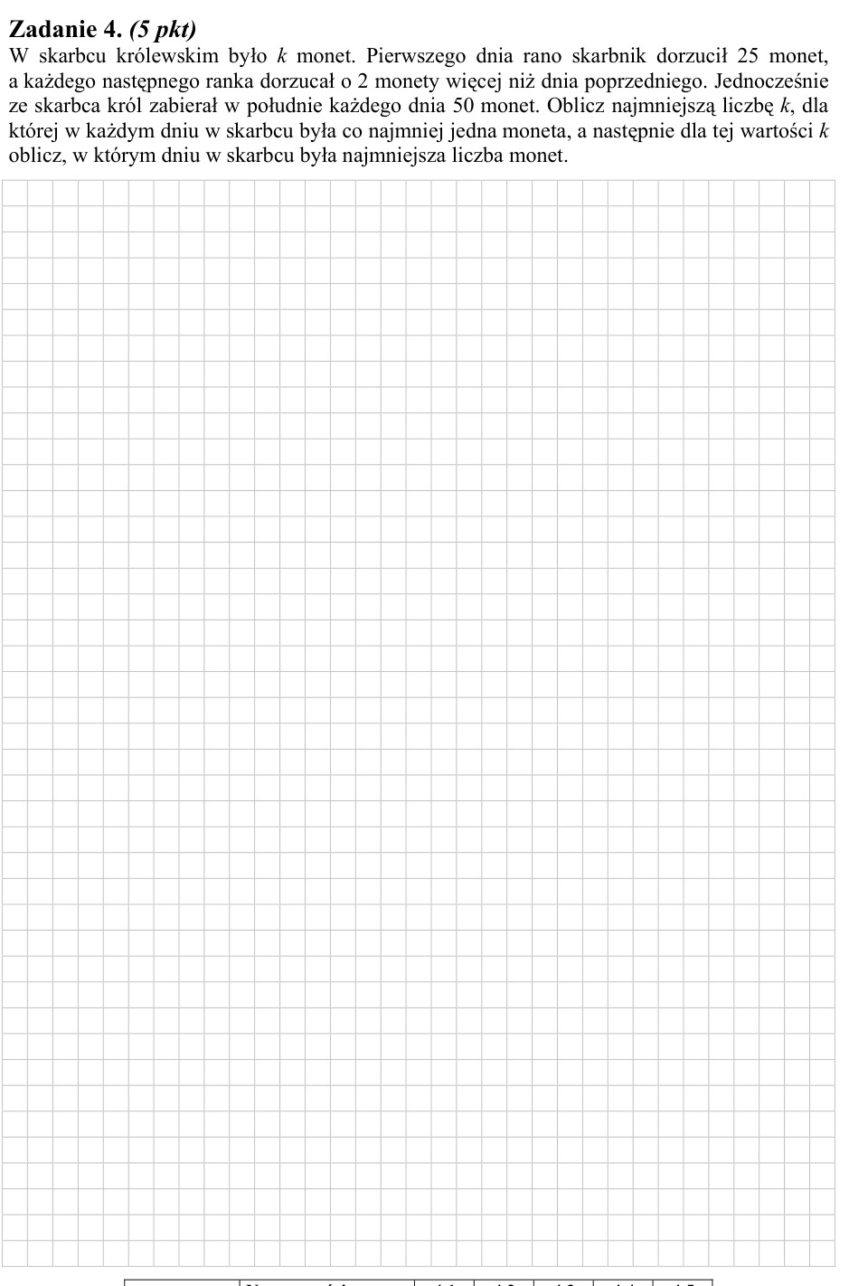 Zadanie 4: Monety w skarbcu królewskim - matura matematyka 2009