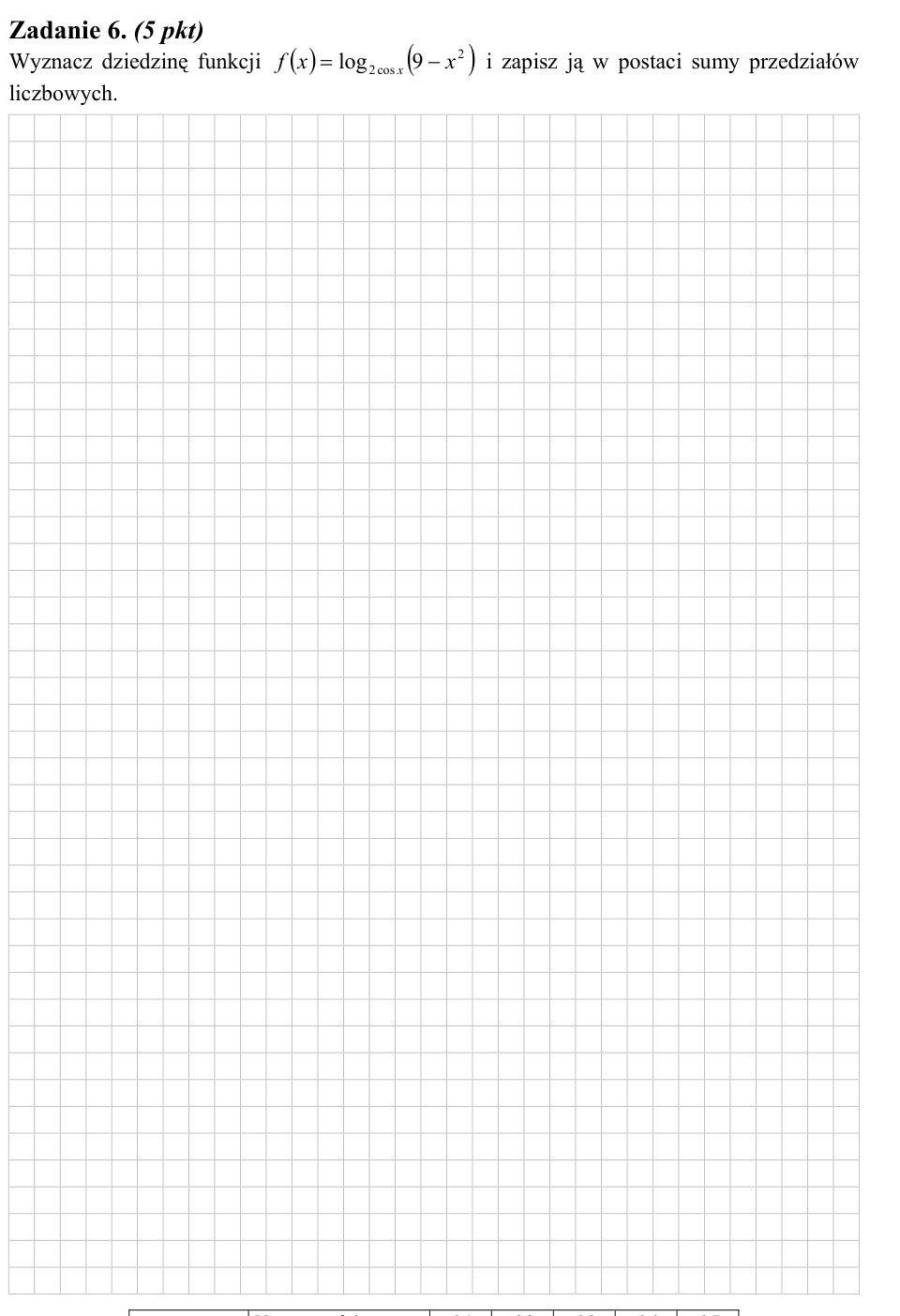 Zadanie 6: Dziedzina funkcji logarytmicznej - matura matematyka 2009