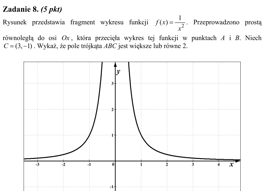 Zadanie 8: Pole trójkąta na wykresie - matura matematyka 2010