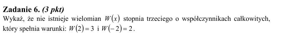 Zadanie 6: Wielomian trzeciego stopnia - matura matematyka 2011