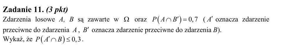 Zadanie 11: Oszacowanie prawdopodobieństwa - matura matematyka 2012