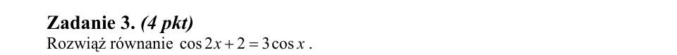 Zadanie 3: Równanie trygonometryczne - matura matematyka 2012