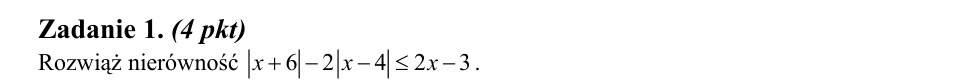 Zadanie 1: Nierówność z wartością bezwzględną - matura matematyka 2014
