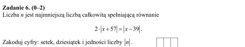 Zadanie 6: Najmniejsza liczba całkowita - matura matematyka 2015