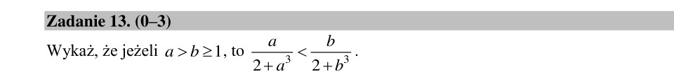 Zadanie 13: Nierówność dla a i b - matura matematyka 2015