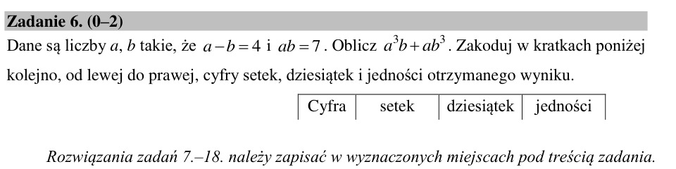 Zadanie 6: Wartość sumy iloczynów - matura matematyka 2015