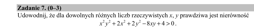 Zadanie 7: Nierówność dla różnych liczb - matura matematyka 2017