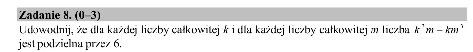 Zadanie 8: Podzielność przez sześć - matura matematyka 2018