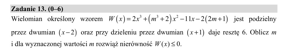 Zadanie 13: Nierówność wielomianowa - matura matematyka 2019