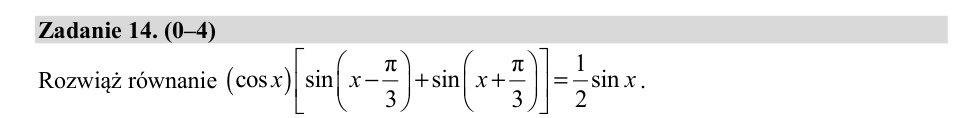 Zadanie 14: Równanie trygonometryczne - matura matematyka 2019