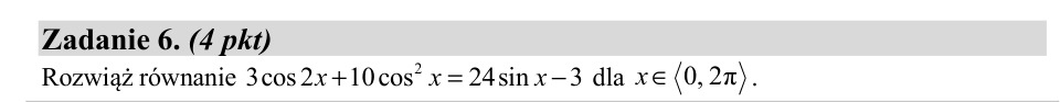 Zadanie 6: Równanie trygonometryczne - matura matematyka 2020