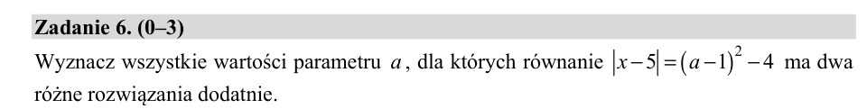 Zadanie 6: Dwa dodatnie rozwiązania - matura matematyka 2020