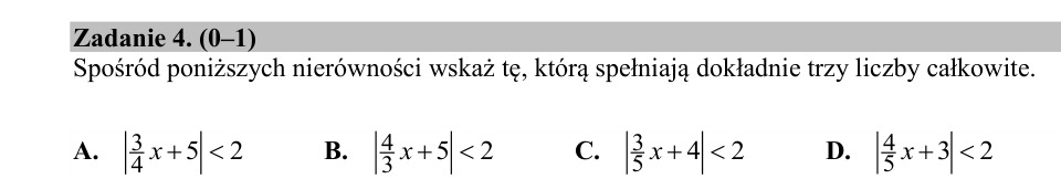 Zadanie 4: Nierówność z trzema liczbami - matura matematyka 2020
