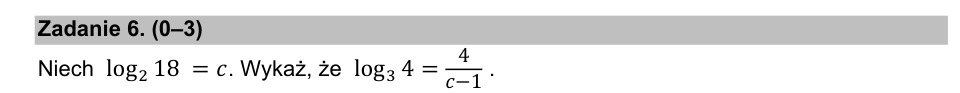 Zadanie 6: Logarytm o zmienionej podstawie - matura matematyka 2021