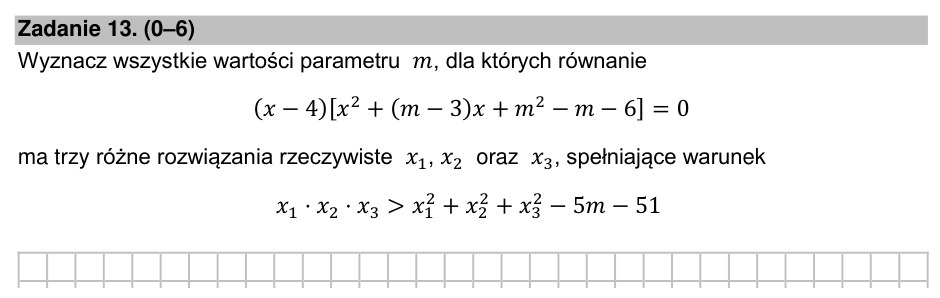 Zadanie 13: Parametr trzech pierwiastków - matura matematyka 2022