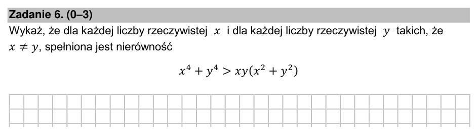 Zadanie 6: Nierówność czwartych potęg - matura matematyka 2022