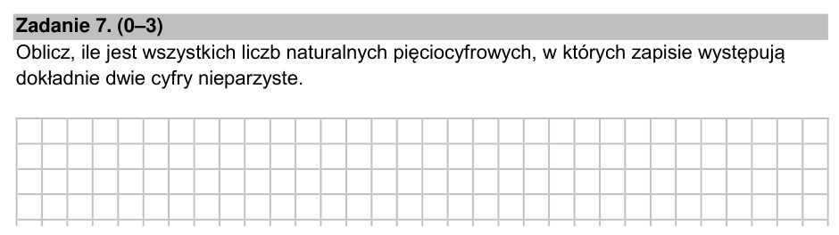 Zadanie 7: Liczby z dwiema nieparzystymi - matura matematyka 2022