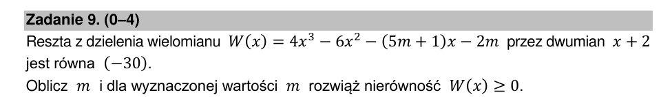 Zadanie 9: Reszta z dzielenia wielomianu - matura matematyka 2022