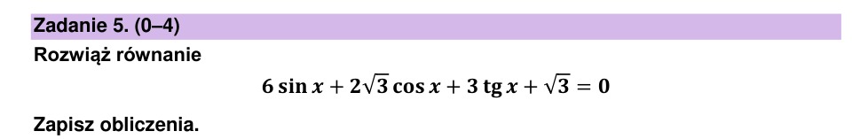 Zadanie 5: Równanie trygonometryczne - matura matematyka 2023