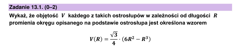 Zadanie 13.1: Wzór objętości ostrosłupa - matura matematyka 2024