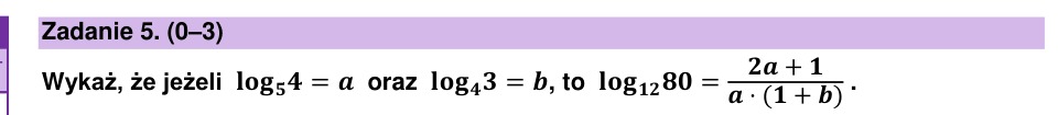 Zadanie 5: Tożsamość logarytmów - matura matematyka 2024