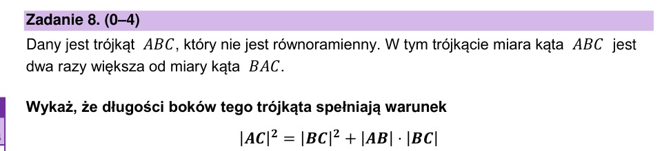 Zadanie 8: Długości boków trójkąta - matura matematyka 2024