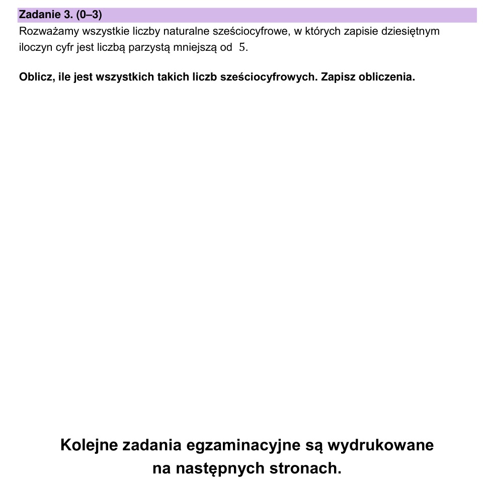 Zadanie 3: Liczby sześciocyfrowe o iloczynie - matura matematyka 2025