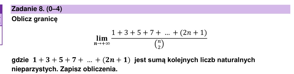 Zadanie 8: Granica sumy liczb nieparzystych - matura matematyka 2025