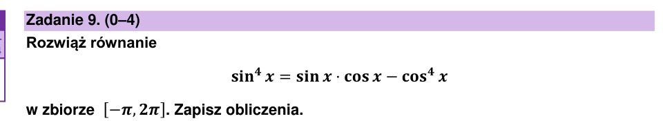 Zadanie 9: Równanie trygonometryczne w przedziale - matura matematyka 2025