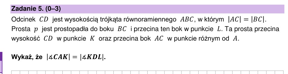 Zadanie 5: Równość miar kątów - matura matematyka 2026
