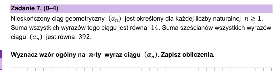 Zadanie 7: Wzór ciągu geometrycznego - matura matematyka 2026