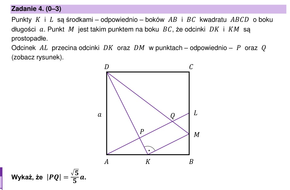 Zadanie 4: Długość odcinka w kwadracie - matura matematyka 2026